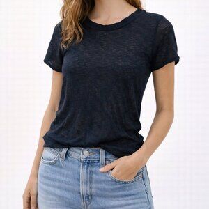 We The Free Black Short Sleeve Sheer T Shirt Women Size Small